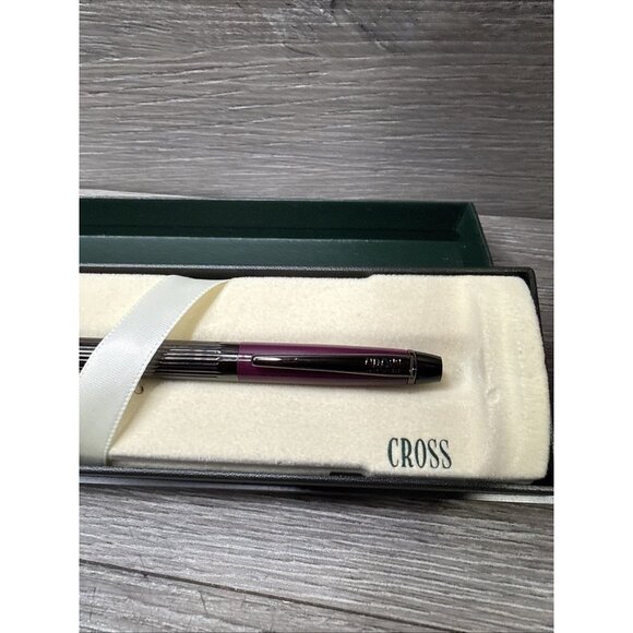 #312-6 BRAND NEW VINTAGE (1996) CROSS METROPOLIS PLUM/BLACK BALLPOINT PEN USA - Picture 2 of 9